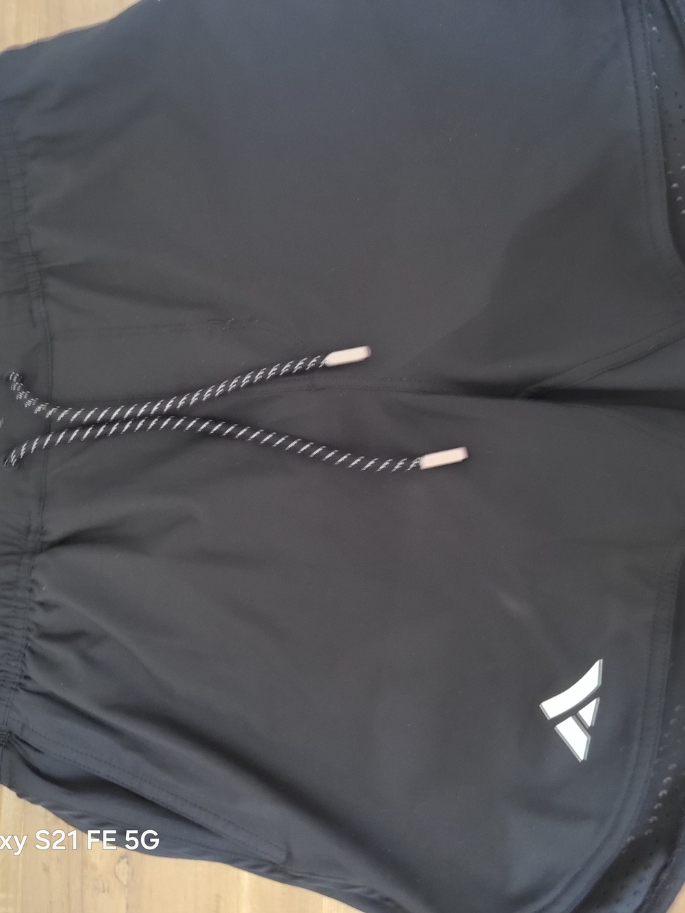 Women’s Black Athletic Shorts with Reflective Logo